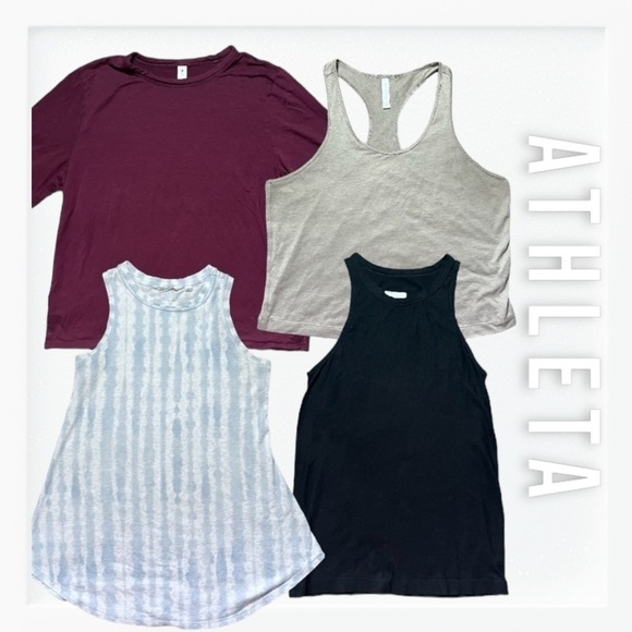 Athleta Workout Top Bundle Racerback Tank Tee sz XS - Picture 1 of 12